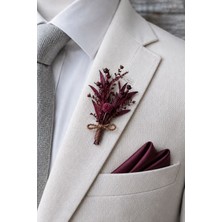 Ju Atölye Damat Yaka Çiçeği, Damat Cep Çiçeği, Bordo Yaka Çiçeği