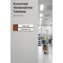 Üretim Hattı Ofis Oda Kapı Isimliği Yönlendirme Tabelası Levhası 25X9CM