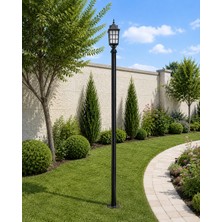 Lambax 236 cm Kafesli Direkli Bahçe Armatürü - Bahçe Lambası