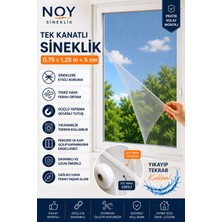 NOY Sineklik Pencere Sinekliği Yapışkanlı Cırtlı Sinek Perdesi Yıkanabilir Tekrar Kullanılabilir 75X125 cm