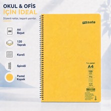 Mynote Flex Pastel A4 120 Yaprak 60 gr Spiralli Kareli Defter