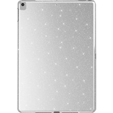 Renas Store Constraın - iPad 10.2 2021 (9.nesil) Simli Parlak Görünümlü ile Uyumlu Sbt Tablet Koton Kılıf-Gümüş - Beyaz 1