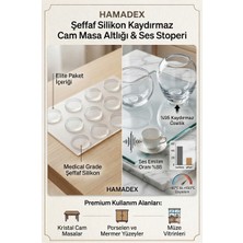Hamadex Şeffaf Silikon Kaydırmaz Cam Masa Altlığı & Ses Stoperi Koruyucu 28 Adet 14MM 2mm Kalinlik