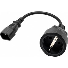 Renas Store Primex PX-C14-05 0.50 Metre 3X1MM Ups Psu Schuko Çevirici Kablo, Iec C14 Erkek To Schuko Dişi Ups Priz Çevirici, Full Bakır Kısa Güç Adaptör Kablosu, Pdu Server Rack Uyumlu