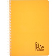 Renas Store Meteksan Pruva A4 Pet Spiralli Karton Kapaklı Defter 144 Yaprak - Çizgili - Turuncu