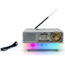 Kimiso Retro Tasarım Bluetooth Hoparlör ve 3 Bantlı Radyo – Şarjlı ve Rgb Işıklı Taşınabilir Ses Sistemi