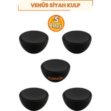 Nublado Venüs Içbükey Polimer Düğme Kulp 5 Adet Mat Siyah 40 mm Dolap Çekmece Mutfak Gardırop Mobilya Kapak Kulpu Tek Vidalı Dekoratif Kulp