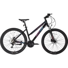 Bisan Athena Kadın Dağ Bisikleti 43CM Hd 26 Jant 21 Vites Parlak Siyah Mavi Mor