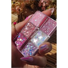 Renas Store Glitter Far-Yüz ve Vücut Simi Paleti Pembe 4 Parlak Glitter