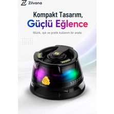 Zilvana Manyetik Telefon Tutuculu Rgb Işıklı Mini Kablosuz Hoparlör 3W Tf Kart Destekli Taşınabilir Speaker