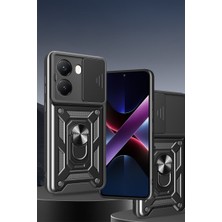 Poco X7 Pro Kılıf Pars Lens Yüzüklü Silikon - Siyah