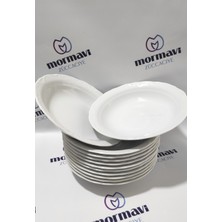 Porland Porselen Anadolu Beyazı 12 Adet 19CM (Büyük) Çukur Yemek Tabak
