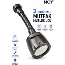 NOY Musluk Ucu Aparatı Musluk Başlığı 360° Döner Sıçrama Önleyici Mutfak Musluğu Uzatma Aparatı Evye Batarya Ucu