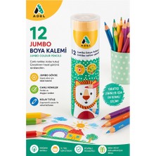 Artlantis 12 Li Jumbo Kuru Boya Kalemi Teneke Kutu 1 Paket Adel Kalın 12 Renk Jumbo Kuruboya Tam Boy Renkli Kalem