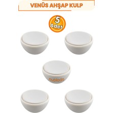 Nublado Venüs Içbükey Polimer Düğme Kulp 5 Adet Mat Aytaşı 40 mm Dolap Çekmece Mutfak Gardırop Mobilya Kapak Kulpu Tek Vidalı Dekoratif Kulp