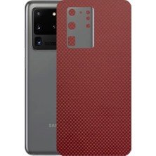 Kapps Samsung S20 Ultra ile Uyumlu Fiber Serisi Premium Arka Kapak Kaplama(Kenarlar Yoktur!)