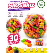 Emrah Gültekin Mini Meyve Aromalı Sık Sakız 30 Paket Karışık Meyve Aromalı Yumuşak Çiğnenebilir Sakız