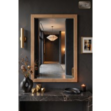 Montesev ( 76CM x 54CM ) Antik Ahşap Dik Dekoratif Ayna Dresuar Boy Koridor Konsol Aynası Banyo Oda Lavabo Wc Mutfak Makyaj Aynası