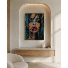 Rdekor Ahşap Çerçeveli Modern Kadın Portresi Duvar Tablosu - R0021