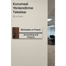 Muhasebe ve Finans Ofis Oda Kapı Isimliği Yönlendirme Tabelası Levhası 25X9CM