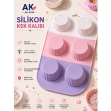 Ak Avm 6’lı Silikon Muffin Kek Kalıbı Yapışmaz Mini Cupcake Muflin Fırın Tepsisi