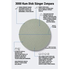 152 mm 3000 Kum Disk Sünger Zımpara 1 Adet - Islak Kuru Esnek Oto Pasta Cila ve Hassas Pürüz Alma Padi
