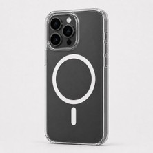 Mi7a Kristal Sararmaz Şeffaf Manyetik Halkalı iPhone 16 Pro Uyumlu Telefon Kılıfı