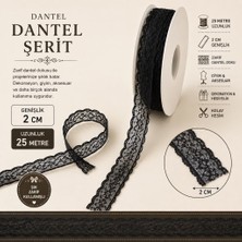 Ezem 25 Metre Siyah Dantel Kurdele