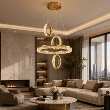 ADOĞAN Arena Sarkıt Kumandalı Dimmerli 3 Renk Ledli Avize -Çap 40 cm