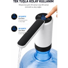 NOY Damacana Pompası Şarjlı Damacana Su Pompası Otomatik Elektrikli Su Pompası USB Şarjlı 19 Litre Uyumlu