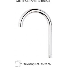 Primeaks Evye Batarya Borusu 26X20 cm Delta Mix Uyumlu Mutfak Musluk Borusu