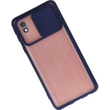 Galaxy A01 Core Kılıf Palm Buzlu Kamera Sürgülü Silikon - Lacivert