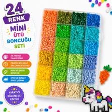 İğne İzi 24 Renk Mini Ütü Boncuğu Seti Silindir Boncuk Hama Boncuk 5, Fuse Beads Piksel Sanatı El Sanatları Boncuk Kutulu,5 Mini Fuse Beads Set, Pixel Art Hama Boncuk, Çocuk ve Yetişkin Hobi Boncuk Seti Kutulu