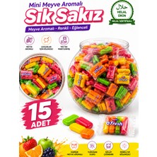 Emrah Gültekin Mini Meyve Aromalı Sık Sakız 15 Paket Karışık Meyve Aromalı Yumuşak Çiğnenebilir Sakız