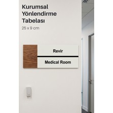 Revir Ofis Oda Kapı Isimliği Yönlendirme Tabelası Levhası 25X9CM