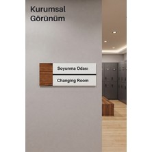 Soyunma Odası Ofis Oda Kapı Isimliği Yönlendirme Tabelası Levhası 25X9CM