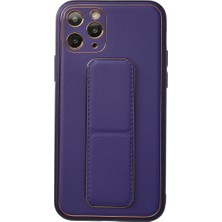iPhone 11 Pro Kılıf Coco Deri Standlı Kapak - Mor