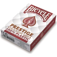 Bicycle Prestige Rider Back 100% Plastik Jumbo Index Oyun Iskambil Kartı - Kırmızı