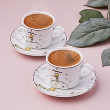 Karaca Porselen Küçük Prens Desenli 2 Kişilik 4 Parça Kahve Fincanı ve Tabak Seti – Şık Hediye Seçeneği