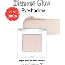Renas Store Yoğun Işıltılı Jel Yapılı Tekli Far Diamond Glow Eyeshadow 08 White Pink Diamond