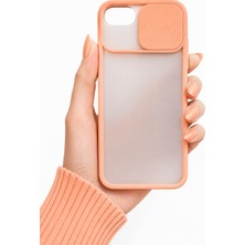 Noktaks iPhone 7 Plus Uyumlu Kılıf Sürgülü Kamera Korumalı Mat Lensi Telefon Kılıfı - Pembe Açık