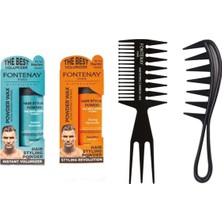 Renas Store Fontenay Saç Şekillendirici Pudra Toz Wax Mat Effect ve Ultra Strong + Şekil Tarak'ı X2 4'lü Set