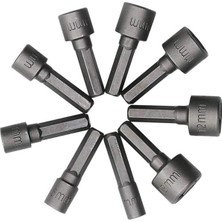 Renas Store Depolife Somun Sökücü Bits Lokma Seti 1/4"vidalı Metrik Adaptör Matkap Ucu 5 Ila 13MM Altıgen Şaft 9 Parça