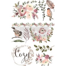 Renas Store Cozy Evening 24″X35″ Prima ile Yeniden Tasarlayarak Dekor Transferi - 3 Sayfaya Kesilmiş