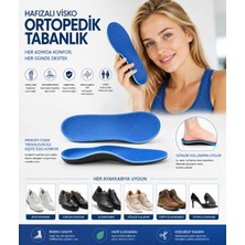Renas Store Hafızalı Visko Ortopedik Tabanlık, Memory Foam Teknoloji, Iç Ayakkabı Tabanı, Topuk Dikeni, Rahat, Koşu Tabanlığı, Konfor, Darbe Emici (Siyah, 39-45)