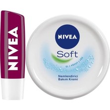 Renas Store Nivea Lıp Lıp Fruıty Shıne Blackberry 4,8g + Nivea Soft 300 ml