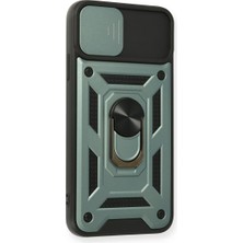 iPhone 11 Pro Kılıf Pars Lens Yüzüklü Silikon - Yeşil