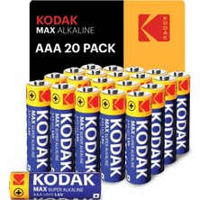 Renas Store Kodak Max 20 Adet Alkalin Ince Pil-Aaa-Shrink