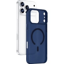 iPhone 17 Pro Combo Sert Şeffaf Magsafe Kapak - Mavi