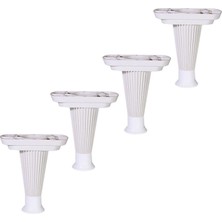 Renas Store BADEM10 Nitra Mobilya Kanepe Koltuk Ünite Ayağı 15 cm Beyaz Baza Ayak (4 Adet)